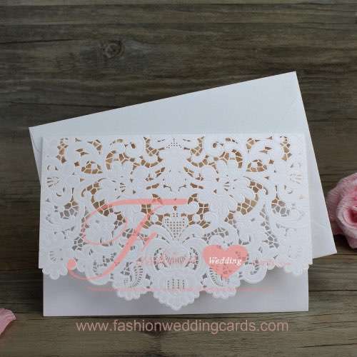 Lace Laser Cut Embossed Wedding Invitations Melbourne